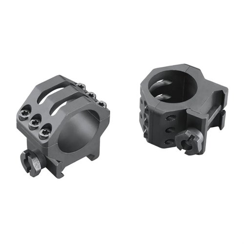 Weaver's Six-Hole Picatinny Rings offer max security with six screws, improved crossbolt design, Type III anodized finish, and no-strip Torx screws for tactical precision.