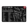 TEKMAT Pistol Gun Cleaning Mat for CZ-75 offers protection with a soft polyester top, non-slip neoprene backing, and an exploded parts diagram for easy maintenance.