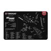 TEK MAT Pistol Gun Mat protects your firearm during cleaning with a soft polyester top, non-slip neoprene backing, and an exploded parts diagram for easy reference.