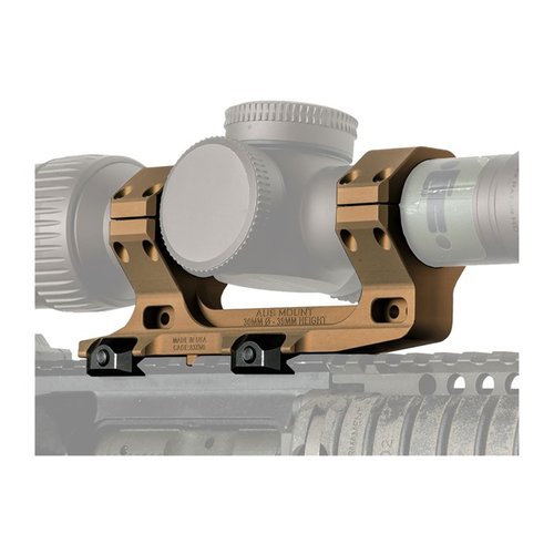 AUS Optic Mount offers a low-profile design, durable 7075-T6 aluminum construction, and easy attachment to M1913 Picatinny rails, all backed by a lifetime warranty.
