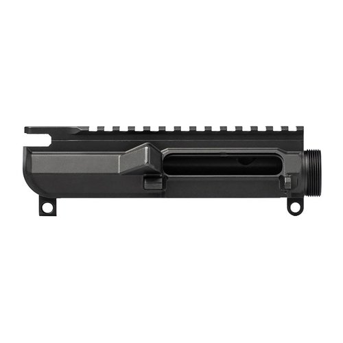 AR-15 M4E1 Stripped Upper features a sleek design without a forward assist, made from durable 7075-T6 aluminum, compatible with mil-spec components.