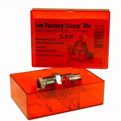 Lee Taper Crimp Die is made from hardened steel, effectively solving crimp issues for 40 S&W/10MM, ensuring reliable performance with jacketed bullets.