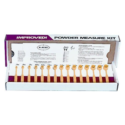 Sada Lee Powder Measure Dipper obsahuje 15 graduovaných odměrek od .3cc do 4.3cc a přehledovou kartu pro snadné dávkování prášku.