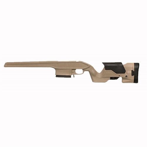 Upgrade your Tikka T3 with the Archangel AAT3 Stock, featuring M-LOK points, adjustable cheek riser, and a Type B magazine for enhanced customization.