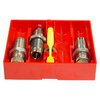 Set includes Carbide Full Length Sizing Die, Bullet Seating Die, and Powder Thru Expanding Die, all requiring no sizing lube for easy reloading of 454 Casull.