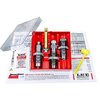 Set obsahuje Full Length Sizing Die, Bullet Seating Die a Factory Crimp Die, plus Universal Shell Holder a Powder Dipper, ideální pro všechny 7/8"-14 pressy.