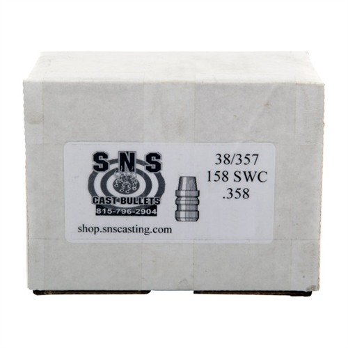 SNS CAST .38 Caliber 158gr Semi-Wadcutter Bullets offer unmatched accuracy and consistency, made from a high-quality alloy and polymer coated for optimal performance.