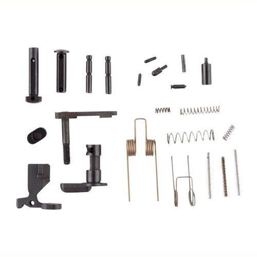ZRO DELTA AR-15 Lower Parts Kit offers phosphate-coated durability and includes essential components for your build, excluding Trigger Guard, Grip, and Fire Control.
