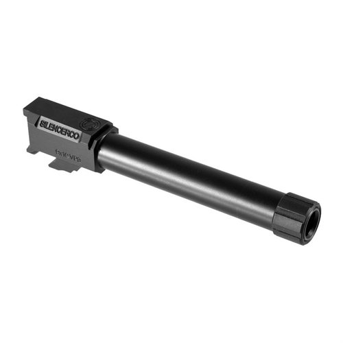 Upgrade your 9mm HK VP9 with the SilencerCo threaded barrel, featuring ½"-28 threads for suppressors, precision machining, and durable 416R stainless steel.