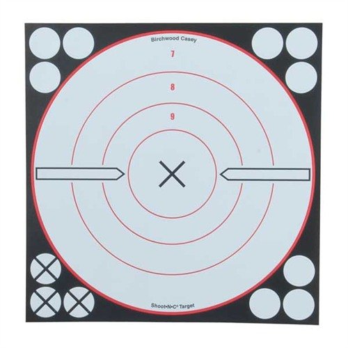 Self-adhesive Shoot•N•C targets provide high-visibility black splatter for easy bullet strike detection, ideal for low-light shooting conditions.