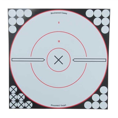 Self-adhesive Shoot•N•C targets provide high-visibility black splatter for easy bullet strike identification, perfect for low-light shooting conditions.