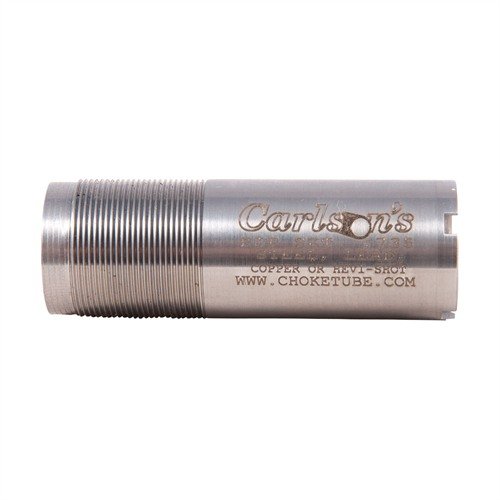 Upgrade your shotgun with Carlson's 12GA Invector Plus Choke Tubes, crafted from non-rusting stainless steel for durability and compatibility with various shot types.