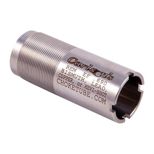 Upgrade your shotgun with Carlson's 12GA Rem-Choke tubes, made from non-rusting stainless steel, compatible with magnum loads and designed for precision shooting.