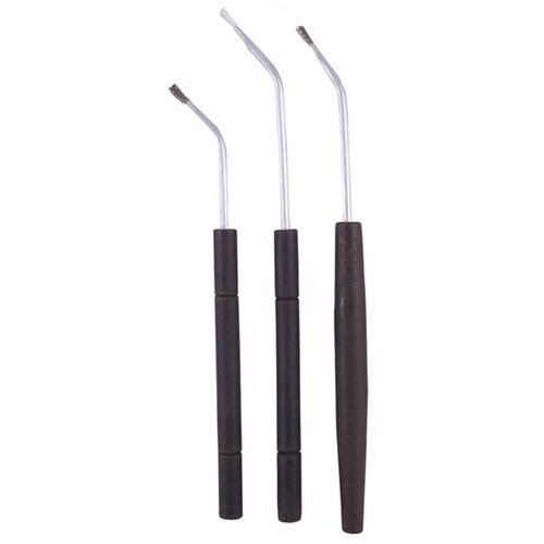 Angled Cleaning Brushes feature stainless steel and nylon bristles for effective cleaning, reaching tight spots in firearms with comfort and durability.