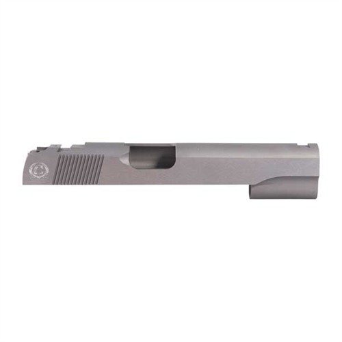 Caspian 1911 slides offer superb strength, precise tolerances, and a non-glare finish, perfect for custom builds in .40 S&W/10MM with Bo-Mar sight cuts.