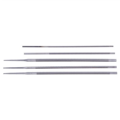 Set of five round parallel files for precise fitting and deburring of your 1911, ensuring smooth function and accurate dimensions for optimal performance.