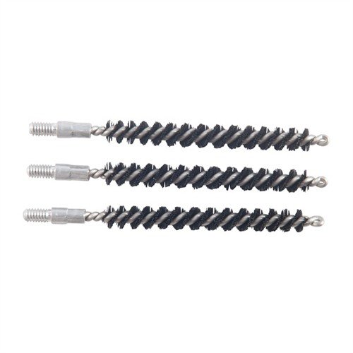 Dewey Copper Eliminator Bore Brushes feature aluminum components to prevent false-positive copper fouling, with durable nylon bristles for effective, gentle cleaning.