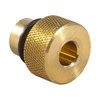COATED ROD MUZZLE GUIDE by DEWEY features a machined brass design with O-Ring retainer, protecting rifling and cleaning rods while ensuring perfect alignment.