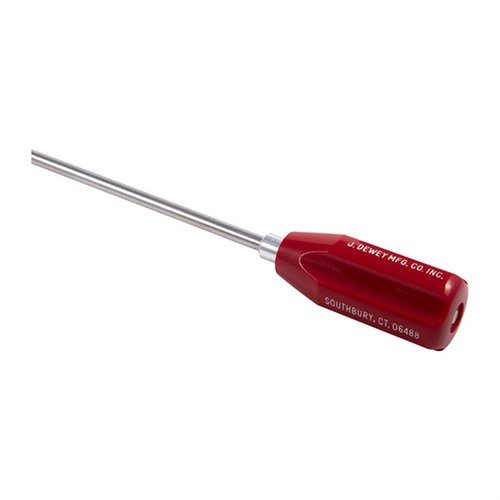 Dewey's stainless steel rods resist embedding of debris, feature ball bearing handles, and fit various calibers for effective cleaning of handguns and rifles.