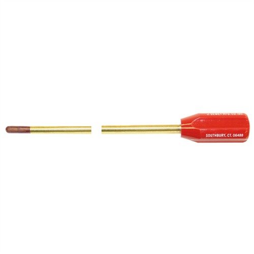 Dewey's ONE-PIECE SHOTGUN RODS offer a heavy-duty brass construction with a solid handle, perfect for cleaning barrels up to 34" long, ensuring durability and ease of use.
