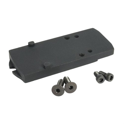 EGW adapter plate allows easy installation of Trijicon RMR on Sig M17 by replacing the rear sight, with included hardware and simple removal options.