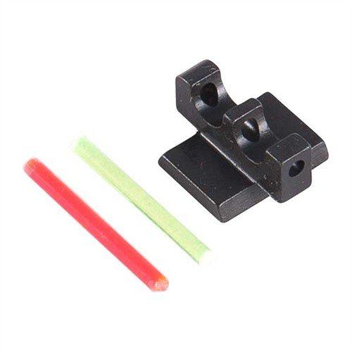 FIBER OPTIC 65° FRONT SIGHT offers bright, interchangeable red or green inserts for quick target acquisition, enhanced light transmission, and compatibility with various rear sights.