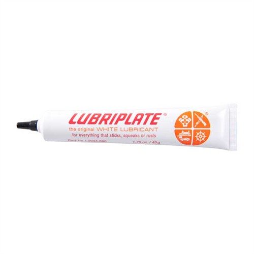 LUBRIPLATE is a top-quality white grease providing long-lasting, waterproof lubrication for internal parts, ideal for firearms and gunsmith tools.