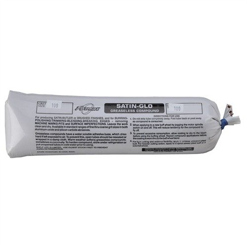 SATIN-GLO Polishing Compound offers effortless polishing with a smooth finish, removing imperfections in steel, and is conveniently packed in re-sealable tubes.