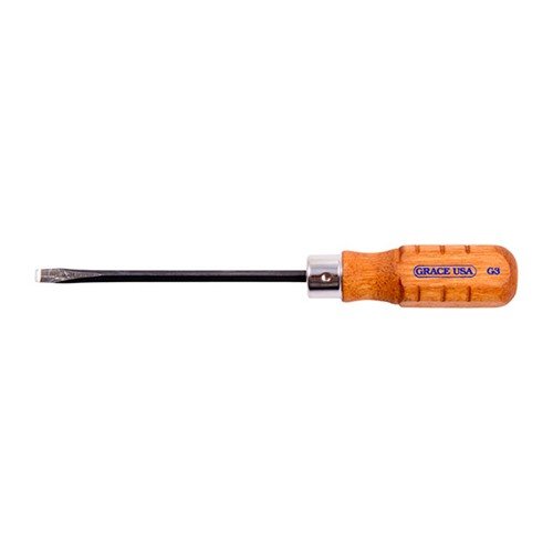 Grace USA Screwdriver Set features hardened steel square shanks and ergonomic hardwood handles, ensuring durability, precision, and comfort for gunsmiths.