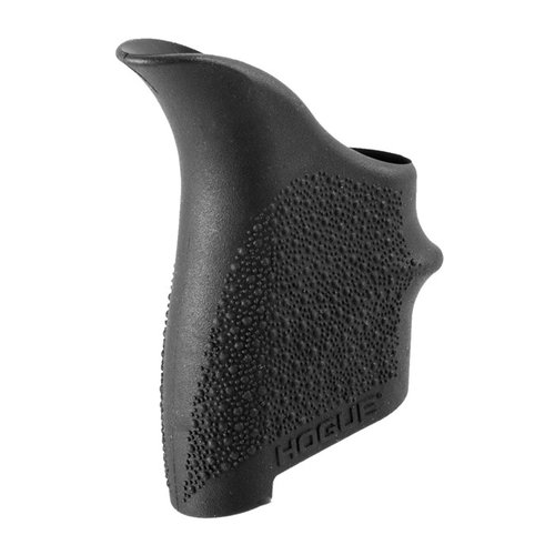 HOGUE HandALL Beavertail Grip Sleeves offer precise fit, enhanced comfort, and recoil cushioning for polymer firearms, ensuring a secure, non-slip grip.