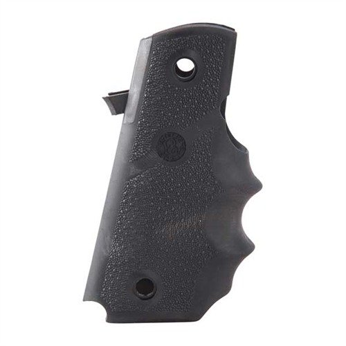 HOGUE SEMI-AUTO PISTOL GRIPS offer hand-filling comfort, recoil absorption, and a non-slip finish, available in durable rubber or elegant hardwood designs.