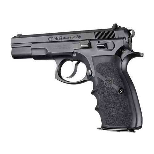 HOGUE semi-auto pistol grips offer hand-filling comfort, recoil absorption, and a secure grip with finger grooves, available in durable rubber and wood designs.