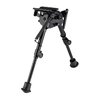 Harris self-leveling bipod 6-9" quickly adapts to uneven terrain, features adjustable height, and locks securely, ensuring stability and ease for shooters.