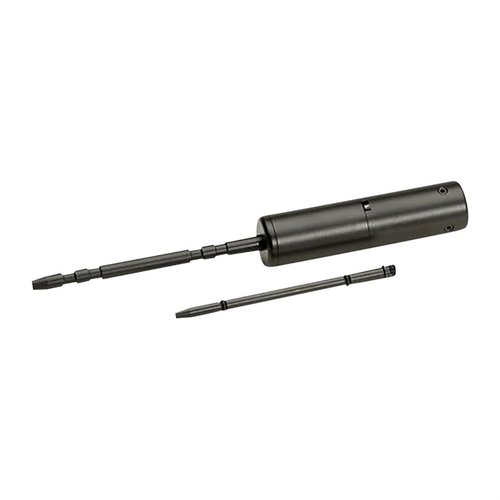 Versatile laser bore sighter for .17 to .50 caliber, includes alignment target and pouch, patented design prevents metal contact, safe for barrel finish.
