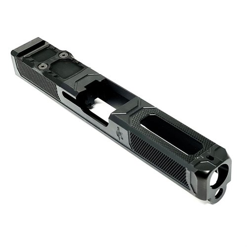 V5 Slide pro Glock 20 Gen 3 s CNC frézovanými diamantovými drážkami, QPQ Nitride povrch, kompatibilní s red dot optikami a 10mm interními díly.