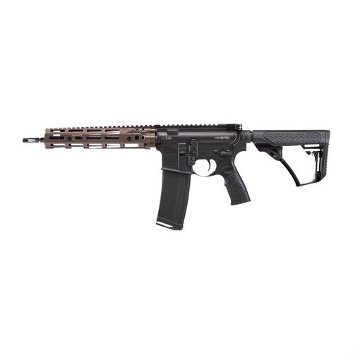 DD4 MK18RIII 5.56mm rifle offers lightweight maneuverability, a 10.3" chrome-lined barrel, fully ambidextrous controls, and a M-LOK equipped RIS III rail.
