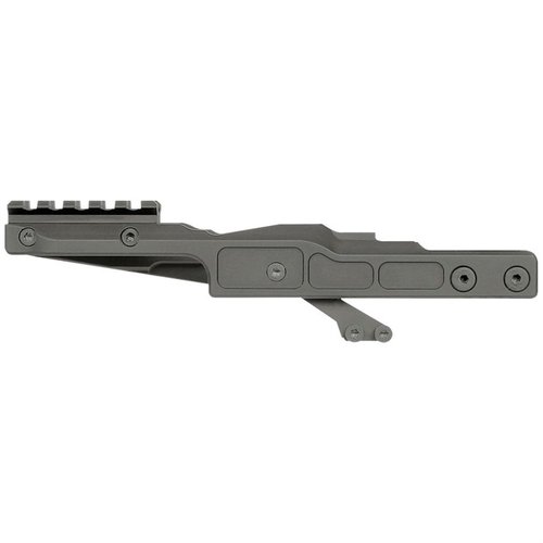 Extremely rigid AK Alpha Series Railed Dot Mount ensures optics hold zero with 4-point attachment, compatible with Aimpoint T2 optics, lifetime warranty.