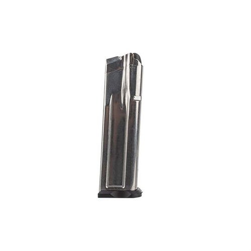 Check-Mate 2011 magazines are made from premium milled stainless steel, ensuring durability and reliability, with anti-friction design for smooth feeding.