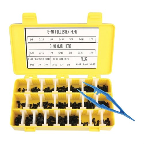 Forster's Gun Screw Assortment offers 12 screws each of 23 popular sizes, heat-treated and blued, ensuring you have the right screws at a great price.