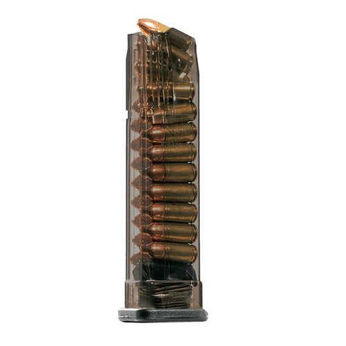 Extended 21-rd capacity for Smith & Wesson 9mm M&P, durable polymer, easy disassembly, and compatible with Glock® extensions. Lifetime warranty included.