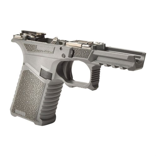 SCT 19 frame offers aggressive grip texture, enhanced ergonomics, compatibility with Glock® Gen 1-3 parts, and a durable Picatinny rail for accessories.