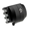 RAB-AD Mini offers quick attachment/detachment of buttstocks, compact storage, lightweight 7075 aluminum, and robust steel locking for secure use.