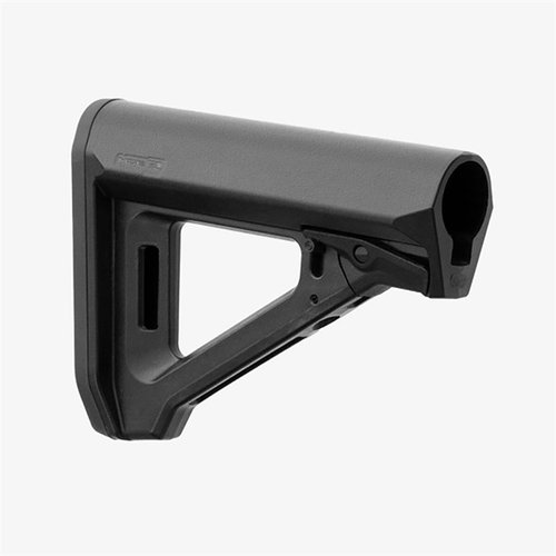 MOE RL Carbine Stock offers streamlined design, adjustable LOP (10.65" to 13.85"), improved cheek weld, and ambidextrous M-LOK slot for versatile use.