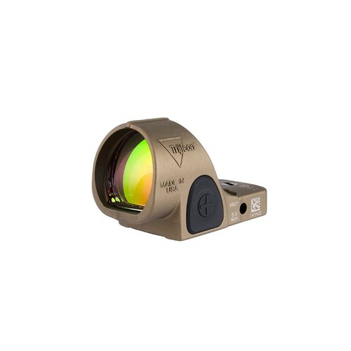 Trijicon SRO 5.0 MOA offers a wide field of view, durable aluminum housing, 8 brightness settings, and easy adjustment for enhanced accuracy in shooting.
