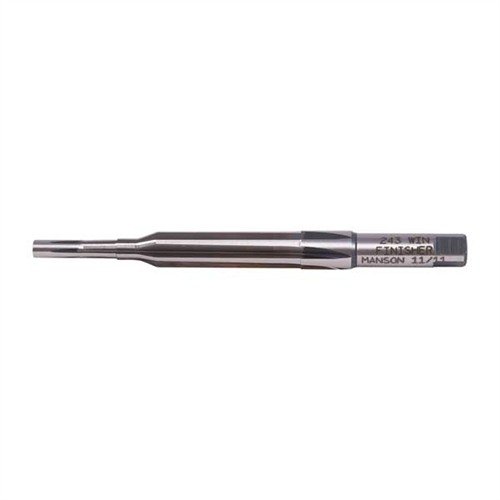 .243 Winchester Finisher reamers by Manson Precision ensure precise chambers with M7 steel construction, integral throater, and customizable options for accuracy.