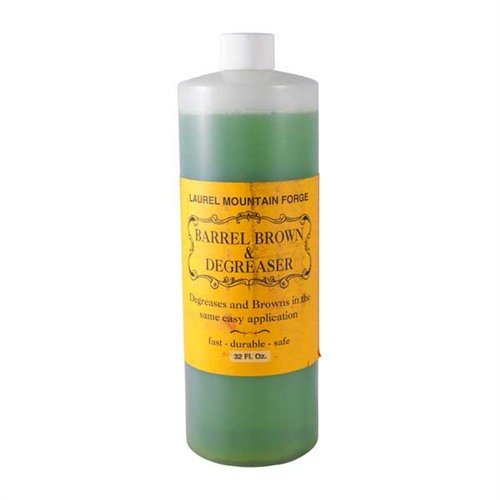 Laurel Mountain Brown & Degreaser offers a non-toxic, mercury-free rust browning system that cuts grease easily, providing a fine-grained, excellent color finish.