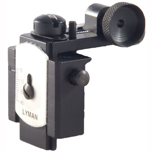Rugged, precise Lyman Model 66 LA tang sight offers easy ¼" adjustments for elevation and windage, quick release, and instant return to zero for Marlin 336.