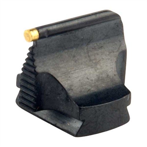 Precision-made steel front sight for rifles, featuring a sleek design and polished blue finish, ideal for dovetail cut barrels, enhancing accuracy and style.