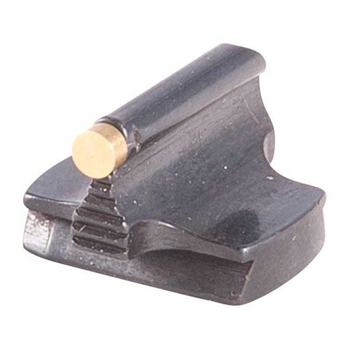 Precision-made steel rifle sights with a polished blue finish, featuring a contoured blade and various bead options for enhanced accuracy and aesthetics.