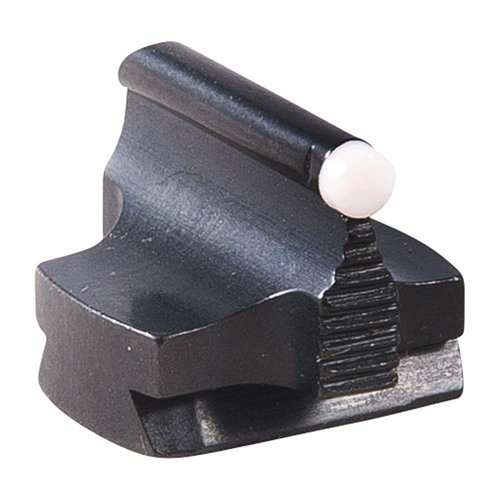 Precision-made steel sights for rifles, featuring a polished blue finish, contoured design, and various bead options for enhanced accuracy and aesthetics.